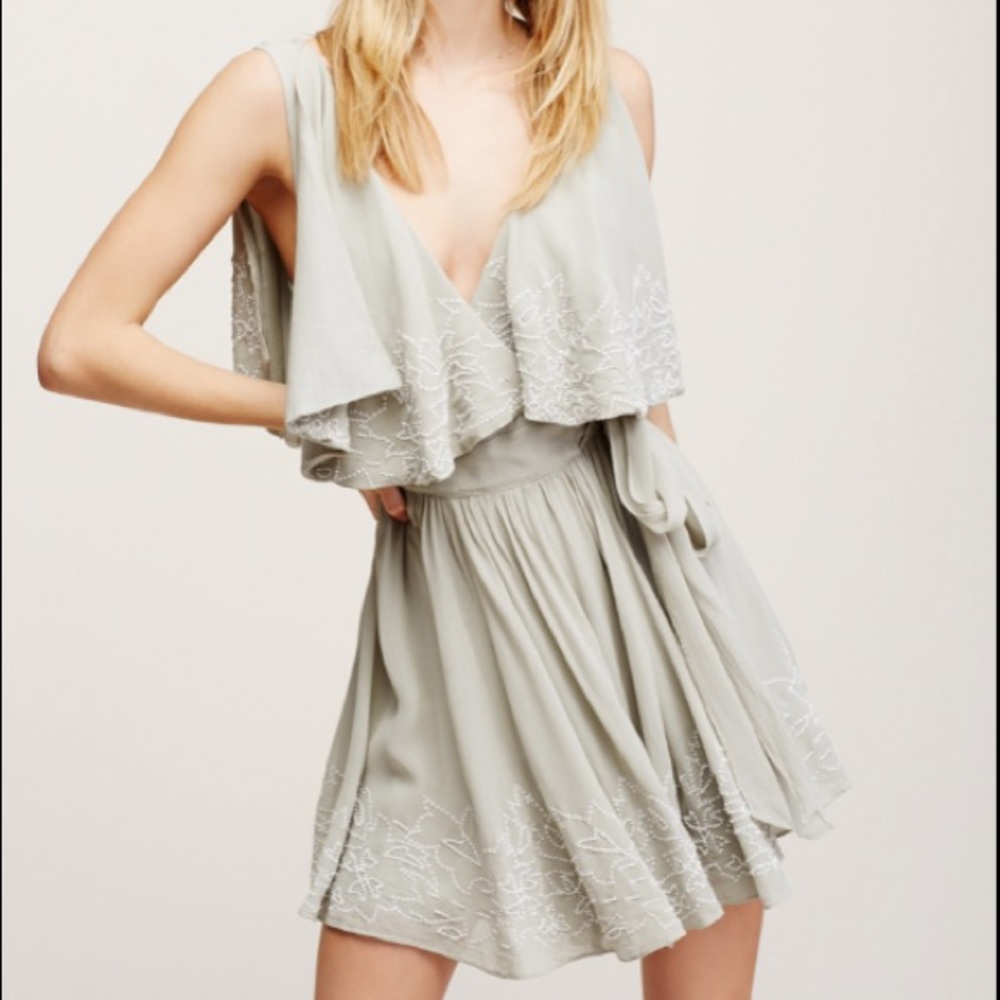 Free People Sylvia mini dress in gray